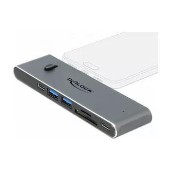 Telakointiasema DeLOCK Dual USB Type-C HDMI USB 3.2 SD PD 3.0