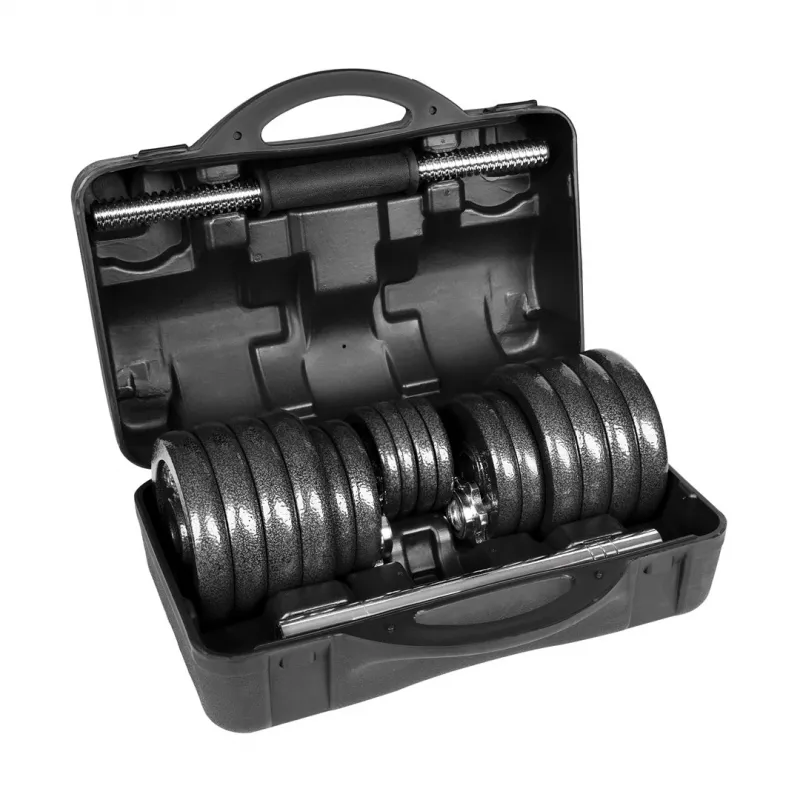 REBEL ACTIVE säädettävät käsipainot laukussa 30 kg tangolla