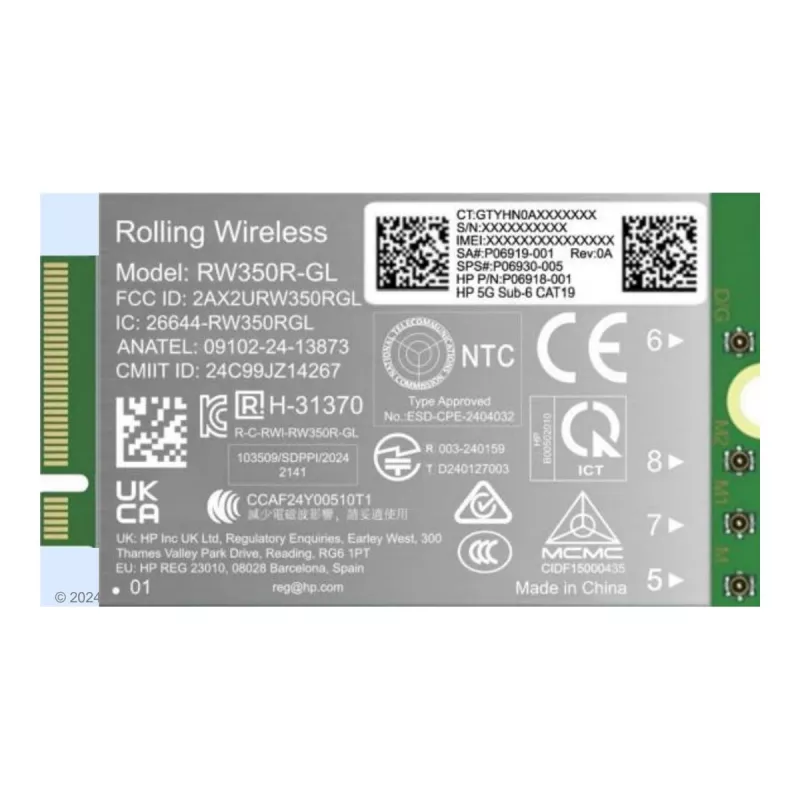 HP 5G Sub-6 WWAN sisäinen langaton liitettävyysteknologia WWAN B8BD4AA