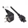 Virtakaapeli suojakosketinpistoke Type E+F (CEE 7/7, kulma) - C5 (suora) kannettavaan tietokoneeseen, musta, 0,75 mm², 3 m, Good Connections® (P0105-S030)