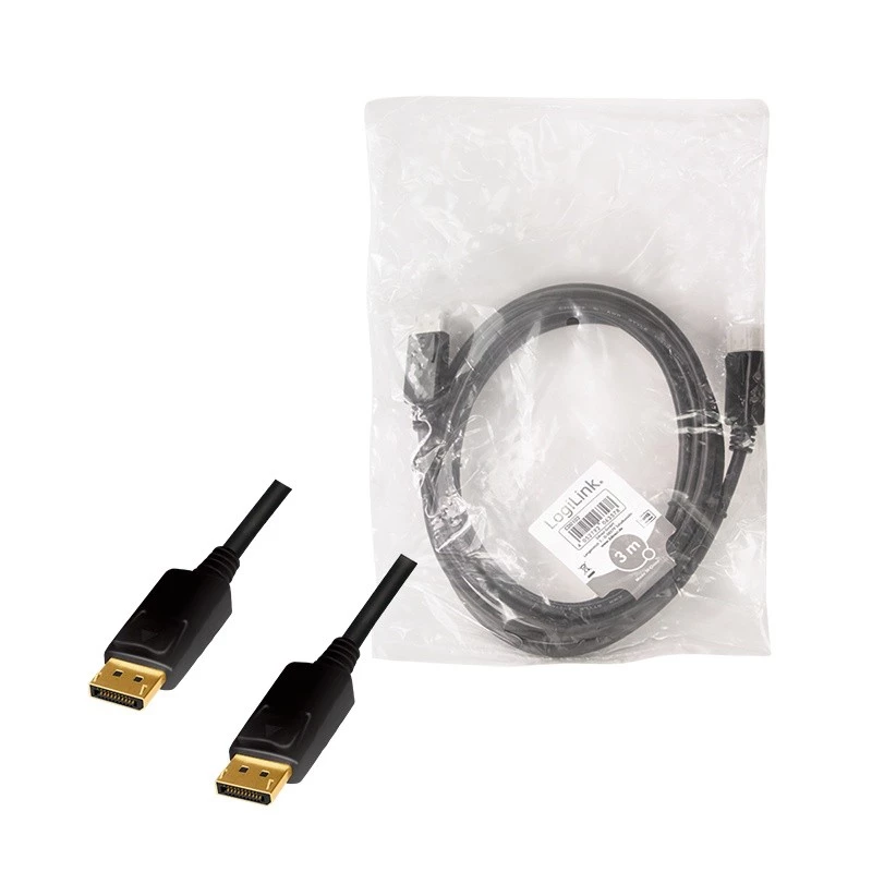 LogiLink DisplayPort-kaapeli 3 m musta CD0102