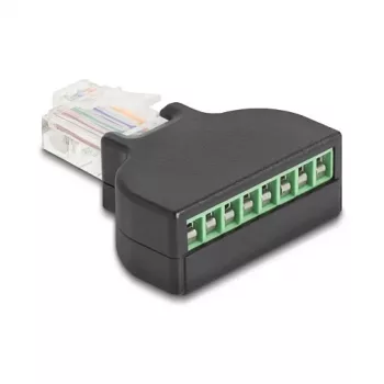 DeLOCK 90654 kaapeliadapteri RJ45 8-napainen liitinrima musta