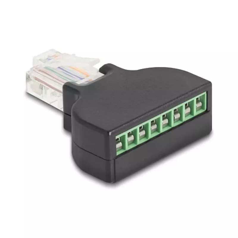 DeLOCK 90654 kaapeliadapteri RJ45 8-napainen liitinrima musta