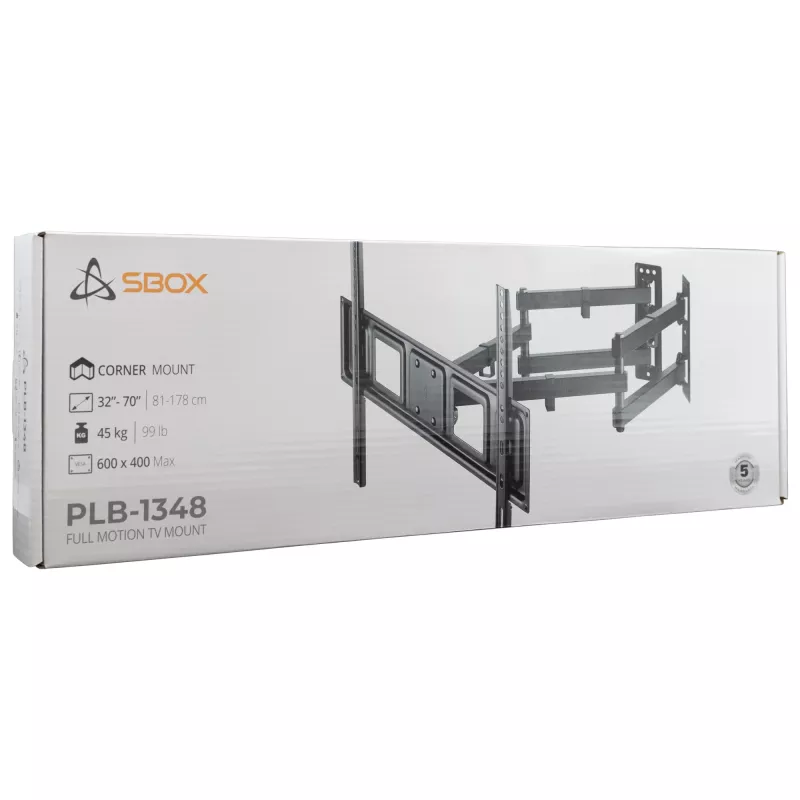 TV-seinäteline SBOX PLB-1348-2 37–63 tuuman televisioille, jopa 60 kg, VESA 800x400