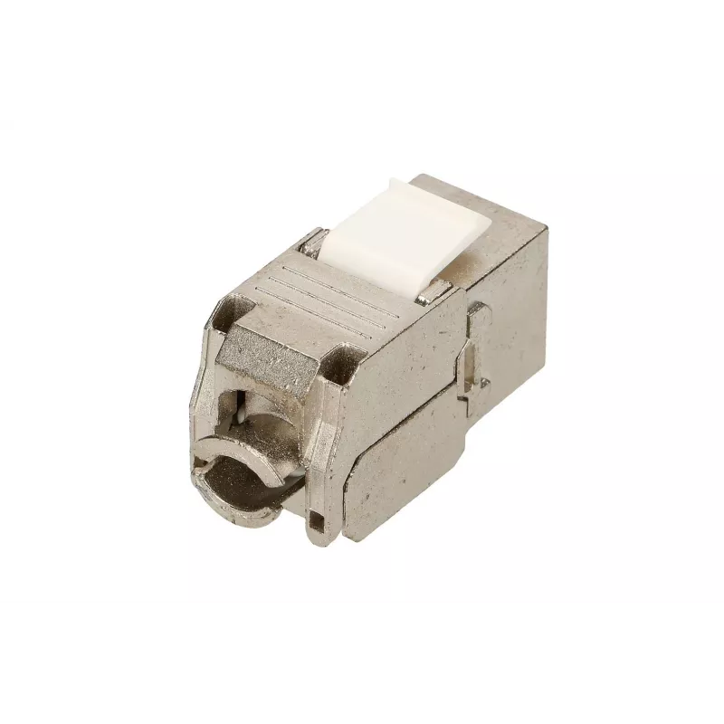 Extralink Keystone CAT6A STP RJ45 kulmikas metalli-keystone-moduuli, yksittäisportti