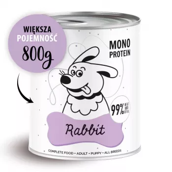 PAKA ZWIERZAKA Pepe Kaninchen 800 g -märkäruoka koirille — täysravinto aikuisille koirille, kaniini, 85,4 % kosteus