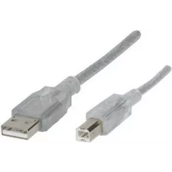 Renkforce RF-4538148 USB-kaapeli 3 m USB 2.0 USB A USB B läpinäkyvä (RF-4538148)