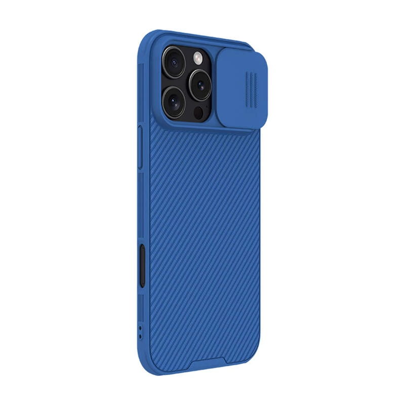 Suojakotelo Nillkin CamShield Pro iPhone 16 Pro Max -puhelimeen, sininen, liukuva kameransuojus