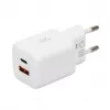 USB-laturi IBOX ILUC42W 42W (max. 33W), 1×USB-C PD3.0, 1×USB-A QC3.0, 100–240V, valkoinen