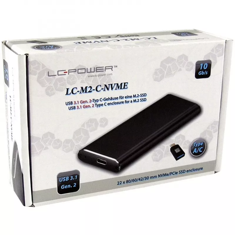 SSD-kotelo LC-Power LC-M2-C-NVME musta M.2