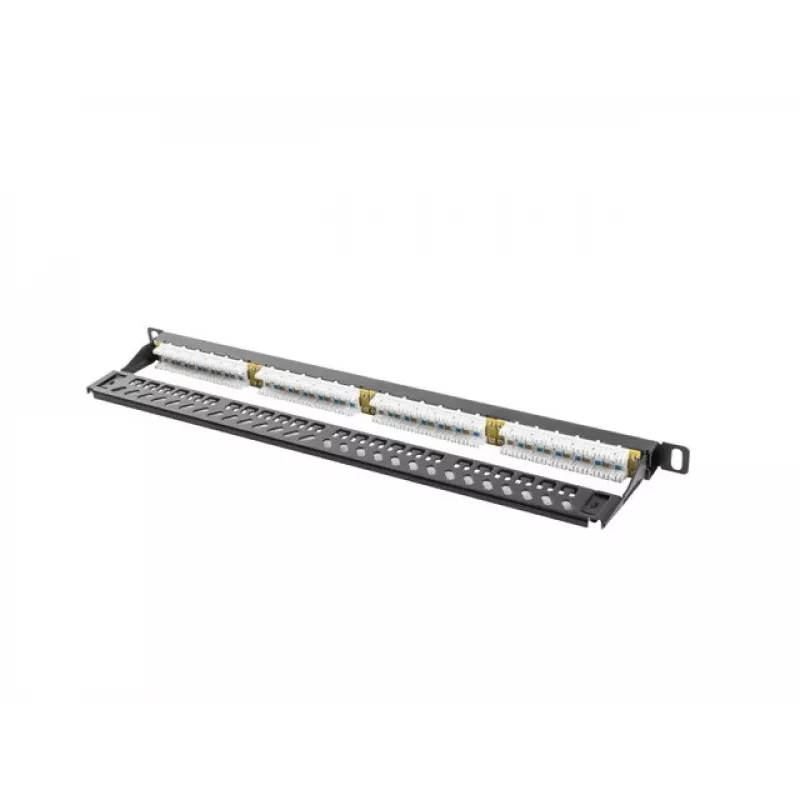 Lanberg PPU5-0024-B - RJ-45 - Cat5, Cat5e - musta - metalli - räkkiasennus - 0,5HE (PPU5-0024-B)