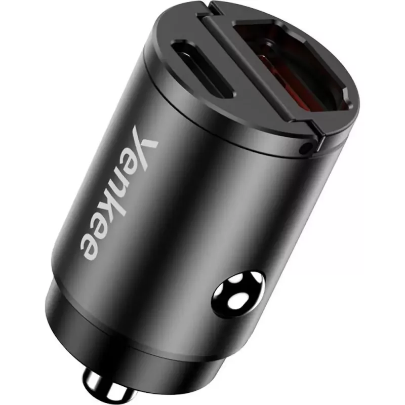 Autolaturi YENKEE CAR 02 Power Delivery 30W USB-A- ja USB-C-liitännöillä