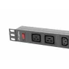 Rack-asennettava sähkönjakoyksikkö LANBERG PDU-02I1908I-0200-C20-BK — 1U, 10×C13, 16A, 2 m kaapeli, 19