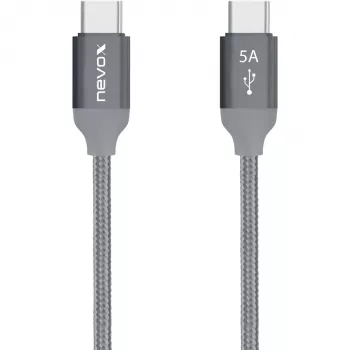 USB-kaapeli Nevox 1654 USB 2.0 2 m USB C harmaa hopea