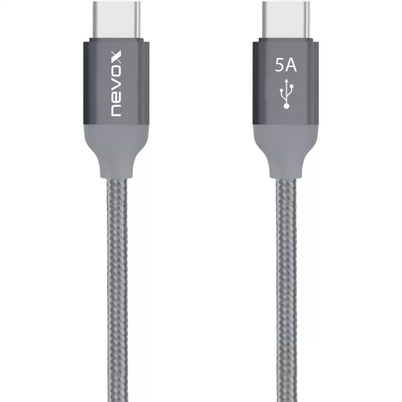 USB-kaapeli Nevox 1654 USB 2.0 2 m USB C harmaa hopea