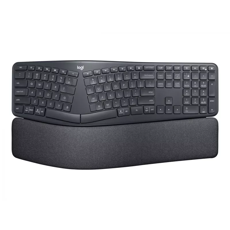 Logitech ERGO K860 - näppäimistö - langaton - 2,4 GHz, Bluetooth 5.0 - QWERTY - espanjalainen - grafiitti