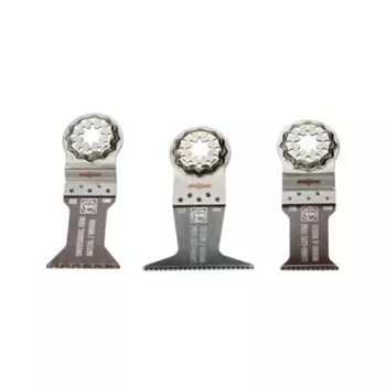 FEIN E-Cut Combo Starlock WOOD & METAL -sahanteräsarja 35222967100, 3 upotusleikkuuterää (Long-Life 50 x 35 mm ja 50 x 65 mm, Universal 55 x 44 mm), Starlock-kiinnitys