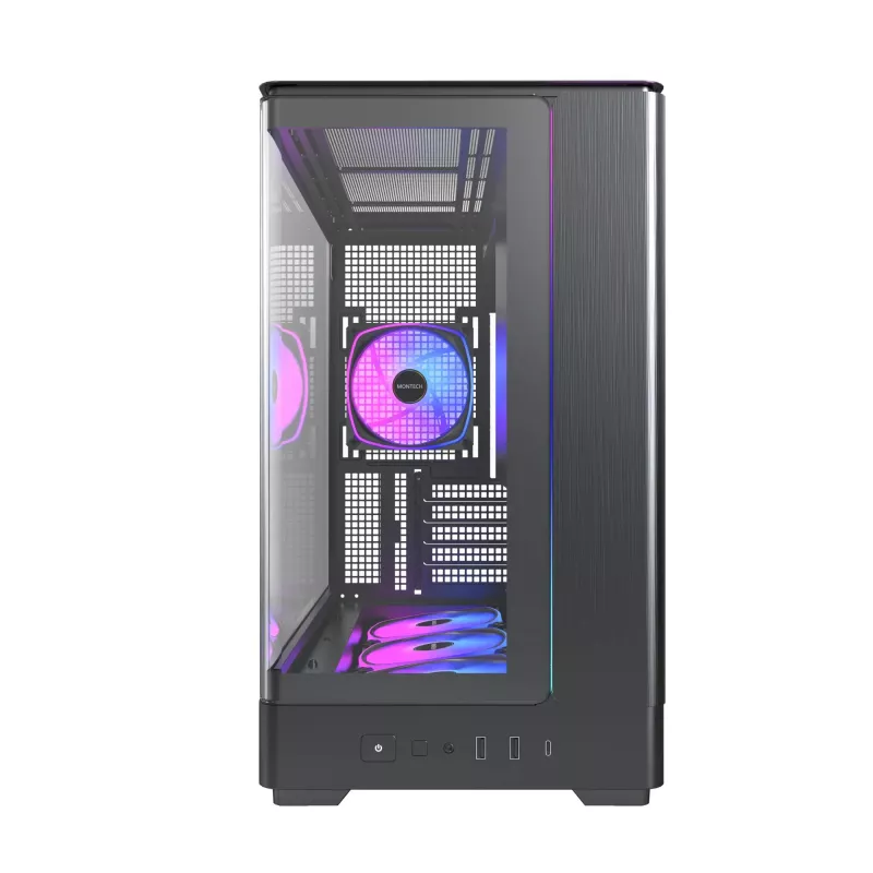 PC-kotelo Montech KING 15 PRO musta — Midi-Tower micro ATX / Mini-ITX