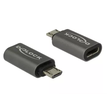 DeLOCK - USB-sovitin - USB-C (W) Micro-USB Type-B (M) - USB 3.1 Gen 1 - 2,8 cm - antrasiitti (65927)