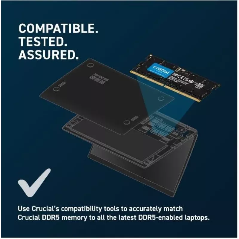 Crucial DDR5 48GB sarja 5600MHz CL46 On-die ECC SO-DIMM 262-PIN