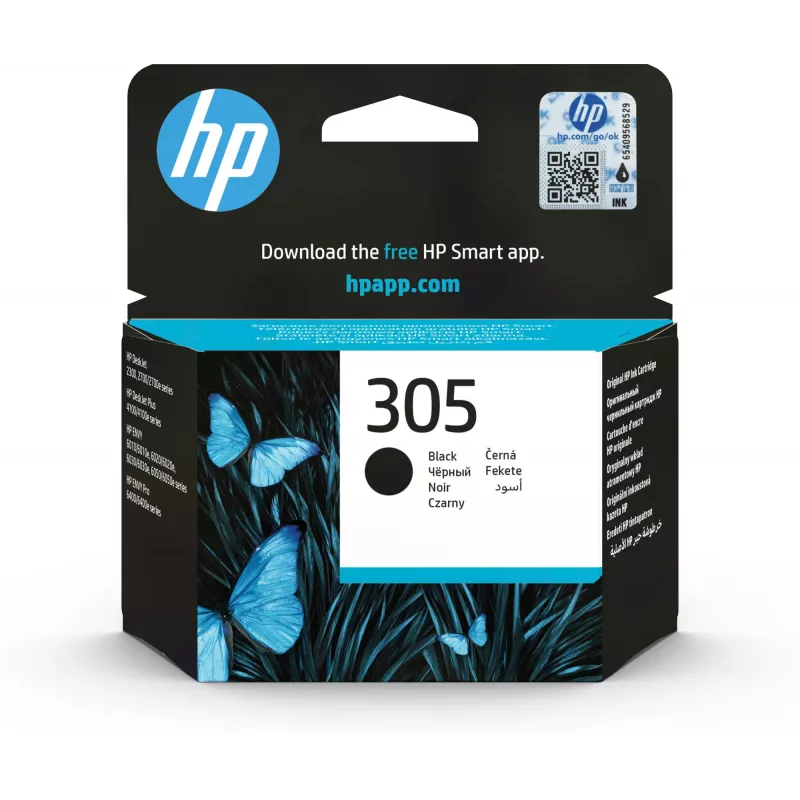 HP 305 musta alkuperäinen mustekasetti, musta, 1 kpl, 120 sivua