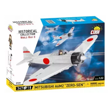 Rakennussarja Cobi Mitsubishi A6M2 ”Zero-Sen” — 347 osaa, suositeltu ikä 3+