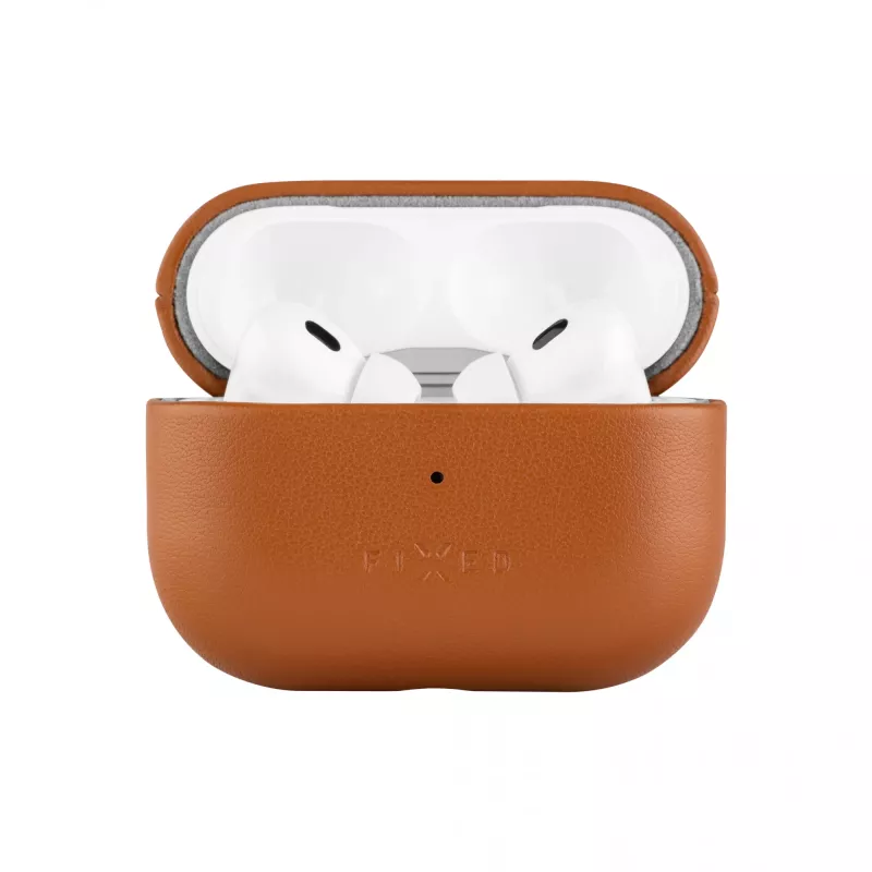 Fixed | Kuulokekotelo MagSafe-tuella | Apple AirPods Pro 2/Pro 2 (USB-C) | Ruskea | Nahka