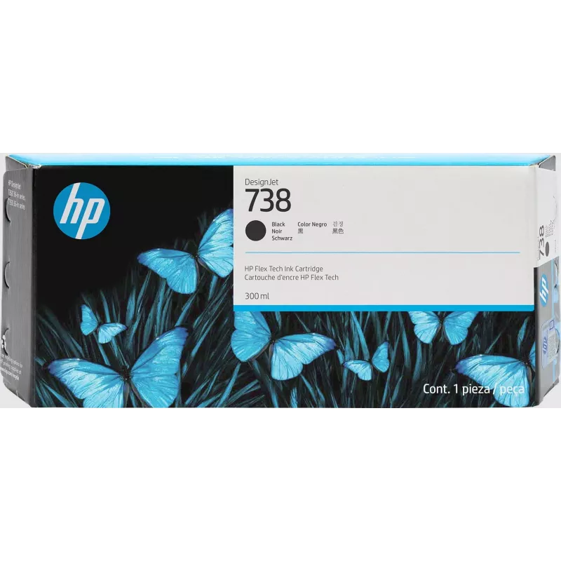 HP 738 300 ml musta DesignJet mustepatruuna
