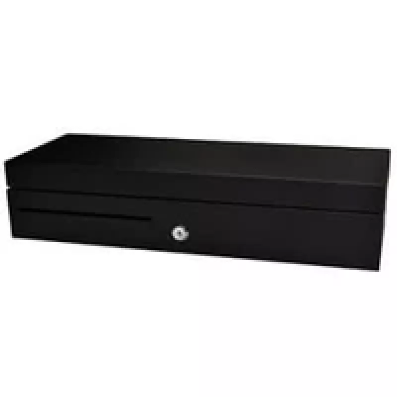 460 mm vetolaatikko kannella, musta muovi, insert Mlock-kannella ja kaapelilla