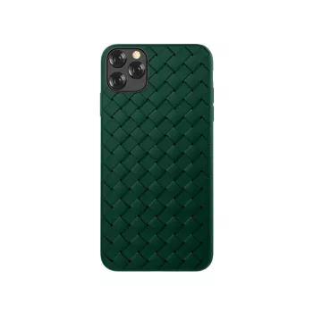 Suojakotelo Devia iPhone 11 Pro Max kudotulla kuviolla, vihreä