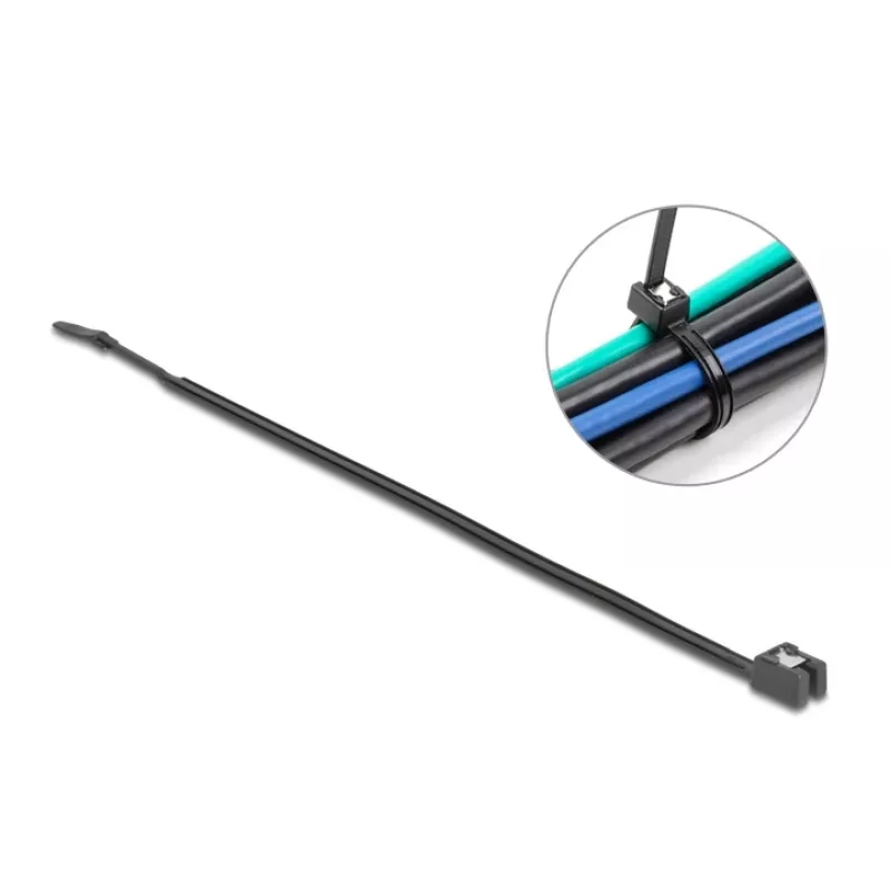 Kaapeliside DeLOCK 200x4,8 mm 50 kpl musta