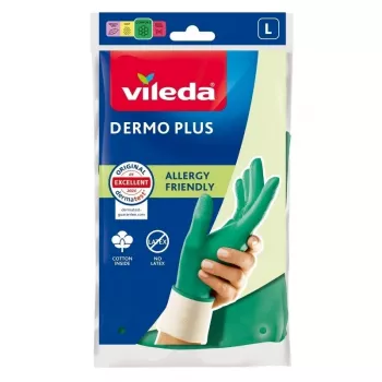 Vileda Dermo Plus ’L’ käsineet vihreä puuvilla, nitriili