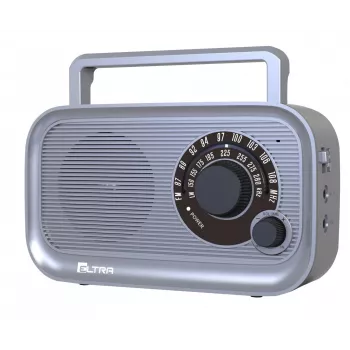 Kannettava Eltra HANIA harmaa FM/AM-radio, kompakti muotoilu, paristokäyttöinen