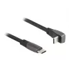 DeLOCK USB 2.0 lattakaapeli USB Type-C uros – USB Type-C uros kulmaliitin PD 3.0 60 W 14 cm musta