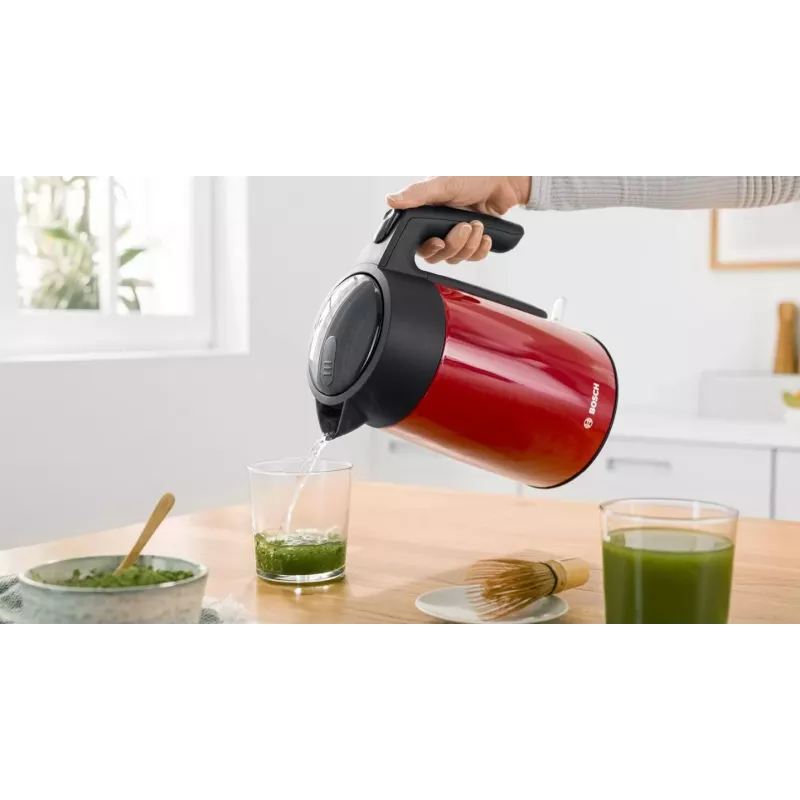 Sähköinen vedenkeitin Bosch TWK7L464 – 1,7 l tilavuus, 2400 W, punainen, muovikotelo