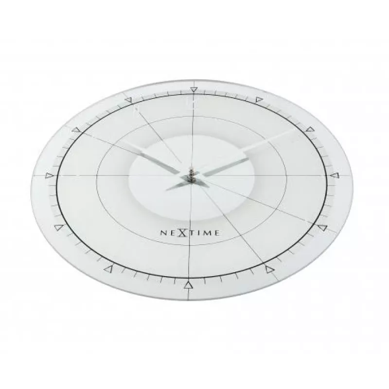NeXtime kello 8125 Fancy Round, Ø43 cm, seinäkello, valkoinen/hopea