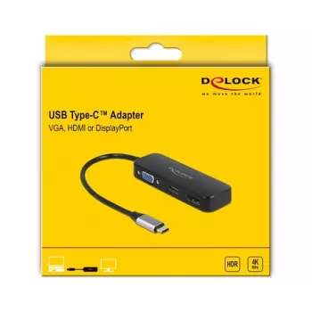DeLOCK USB Type-C -adapteri VGA HDMI DisplayPort 4K 60 Hz