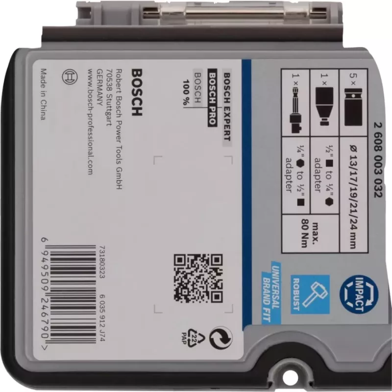 Hylsyavainsarja Bosch Powertools PRO 1/2 tuuma 7-osainen musta