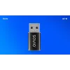 Savio AK-81 videokaapelisovitin USB Type-C USB Type-A musta