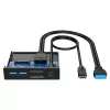Graugear USB-keskitin + kortinlukija Multi etupaneeli, Type-C USB retail (G-MP01CR)