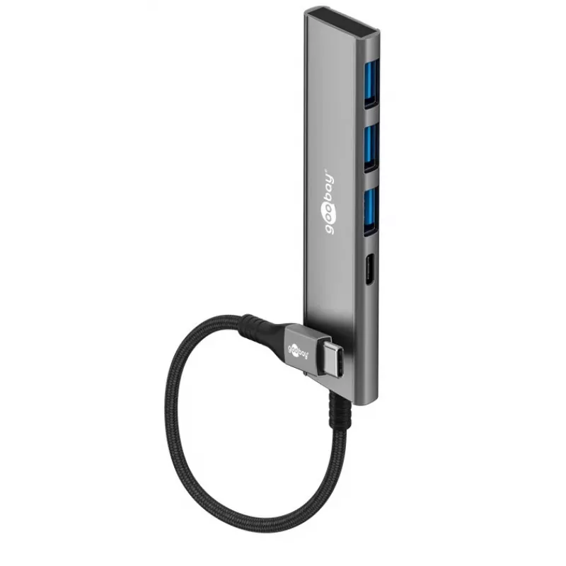 Goobay Slim 4-porttinen USB-keskitin USB-C - USB-A 5 Gbit/s - -Plug> 1x (76562)
