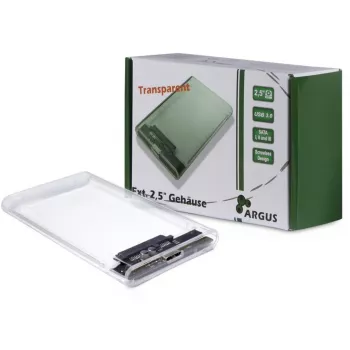 HDD-kotelo Argus GD-25000, USB 3.0, läpinäkyvä