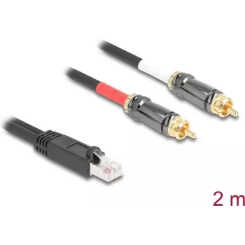 DeLOCK audiokaapeli 2 m RJ-45 – 2 x RCA musta 88171