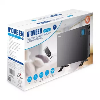 Sähköinen konvektorilämmitin NOVEEN CH7100 — 2000 W, 3 tehotasoa, LCD, ajastin, kaukosäädin, musta