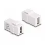 DeLOCK Keystone-moduuli USB 2.0 A liitin USB 2.0 A liittimeen valkoinen