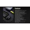 Nitecore HC70 UHE otsalamppu, 1600 lm, 6 LEDiä, IP68, USB-ladattava, alumiini, 172 g, musta