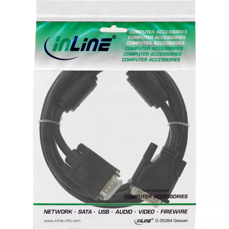 InLine DVI-A-kaapeli 12+5 uros / 15-pin HD uros VGA 2 m