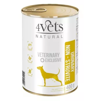 Märkäruoka koirille 4vets Natural Urinary No Struvit 400 g – eläinlääkinnällinen dieetti virtsateiden terveydelle, kalkkuna