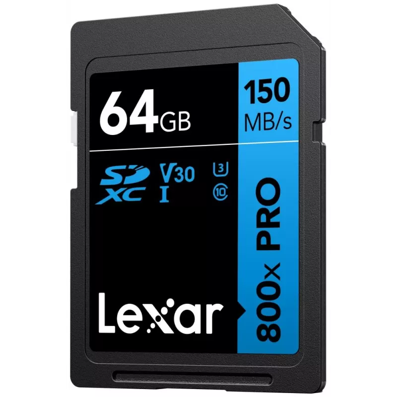 SDXC-flash-muisti Lexar 64 GB UHS-I 800xPRO — Class 10, U3, V30, 150 MB/s