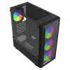 PC-kotelo SAVIO Noctis Flow RGB — Cube, ATX/Mini-ITX, 3x 120 mm etutuulettimet, karkaistu lasisivupaneeli, max. GPU 35 cm